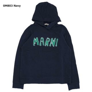 マルニ(Marni)のMARNI KIDS マルニ キッズ パーカー M00820 M00ND レディース ガールズ フーディー プルオーバー コットン スウェット ロゴ 0M803 Navy(Tシャツ/カットソー)