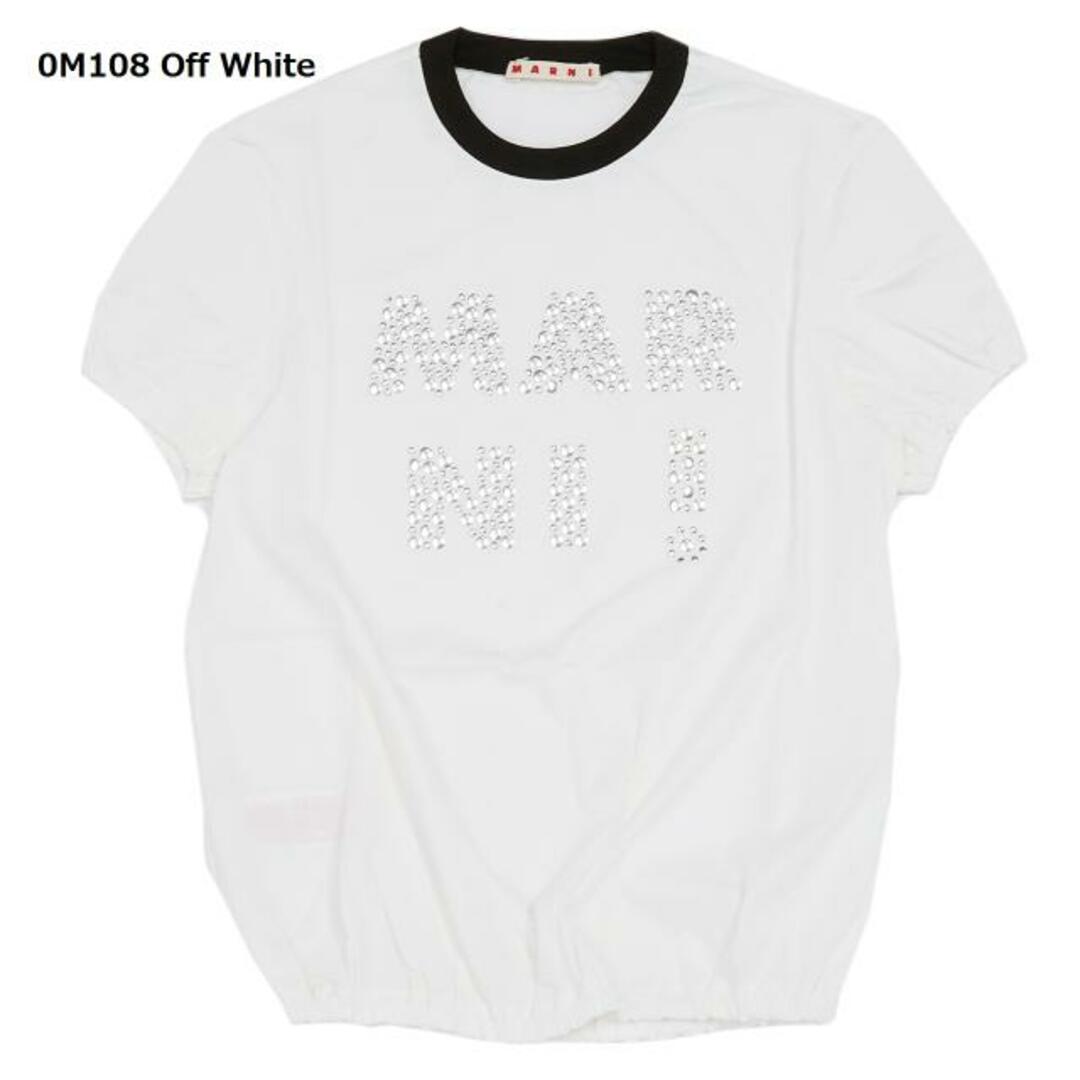 MARNI KIDS (マルニ キッズ) スタッズ付きTシャツ 半袖 丸首 クルーネック M00948M00NE 0M108 Off Whiteキッズ服女の子用(90cm~)