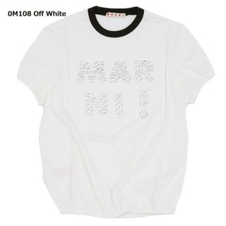 マルニ(Marni)のMARNI KIDS (マルニ キッズ) スタッズ付きTシャツ 半袖 丸首 クルーネック M00948M00NE 0M108 Off White(Tシャツ/カットソー)