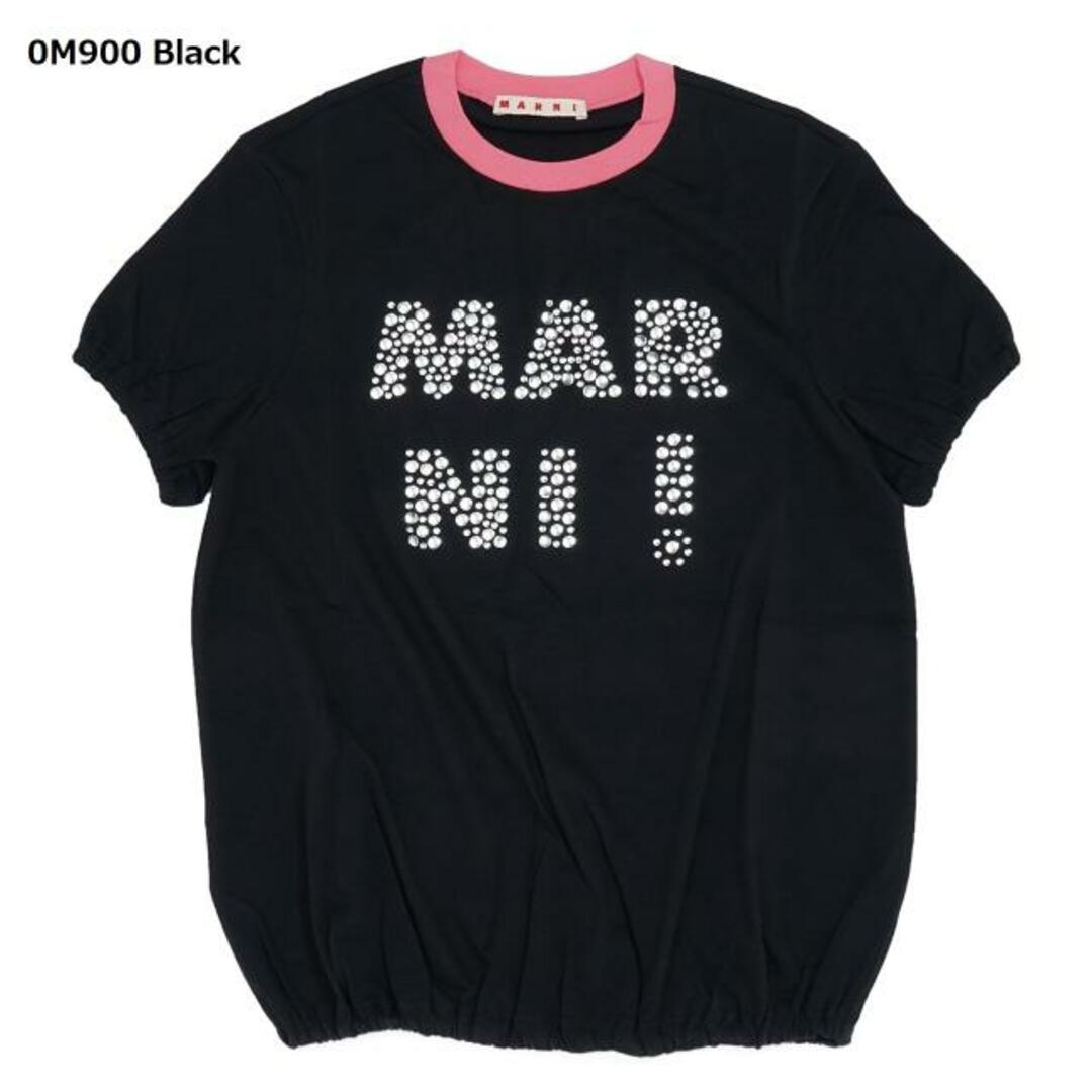 MARNI KIDS (マルニ キッズ) スタッズ付きTシャツ 半袖 丸首 クルーネック M00948M00NE 0M900 Blackキッズ服女の子用(90cm~)