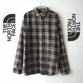 ザノースフェイス(THE NORTH FACE)の美品　THE NORTH FACE／ザノースフェース　チェック柄　薄手長袖シャツ(シャツ/ブラウス(長袖/七分))