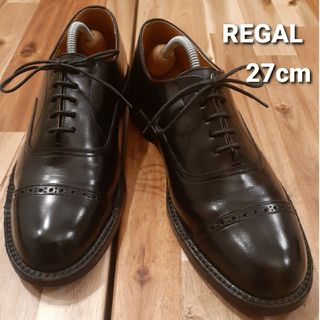 リーガル(REGAL)のリーガル　ワースコレクション　パンチドキャップトゥ　ブラック　27cm(ドレス/ビジネス)