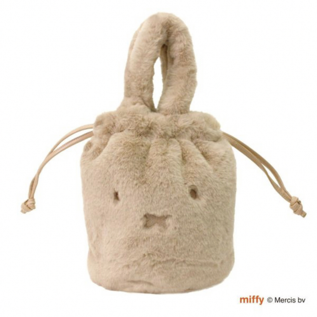 miffy(ミッフィー)の【新品・未使用】ミッフィー miffy ふわふわ巾着ミニトートファーバッグ レディースのバッグ(ハンドバッグ)の商品写真