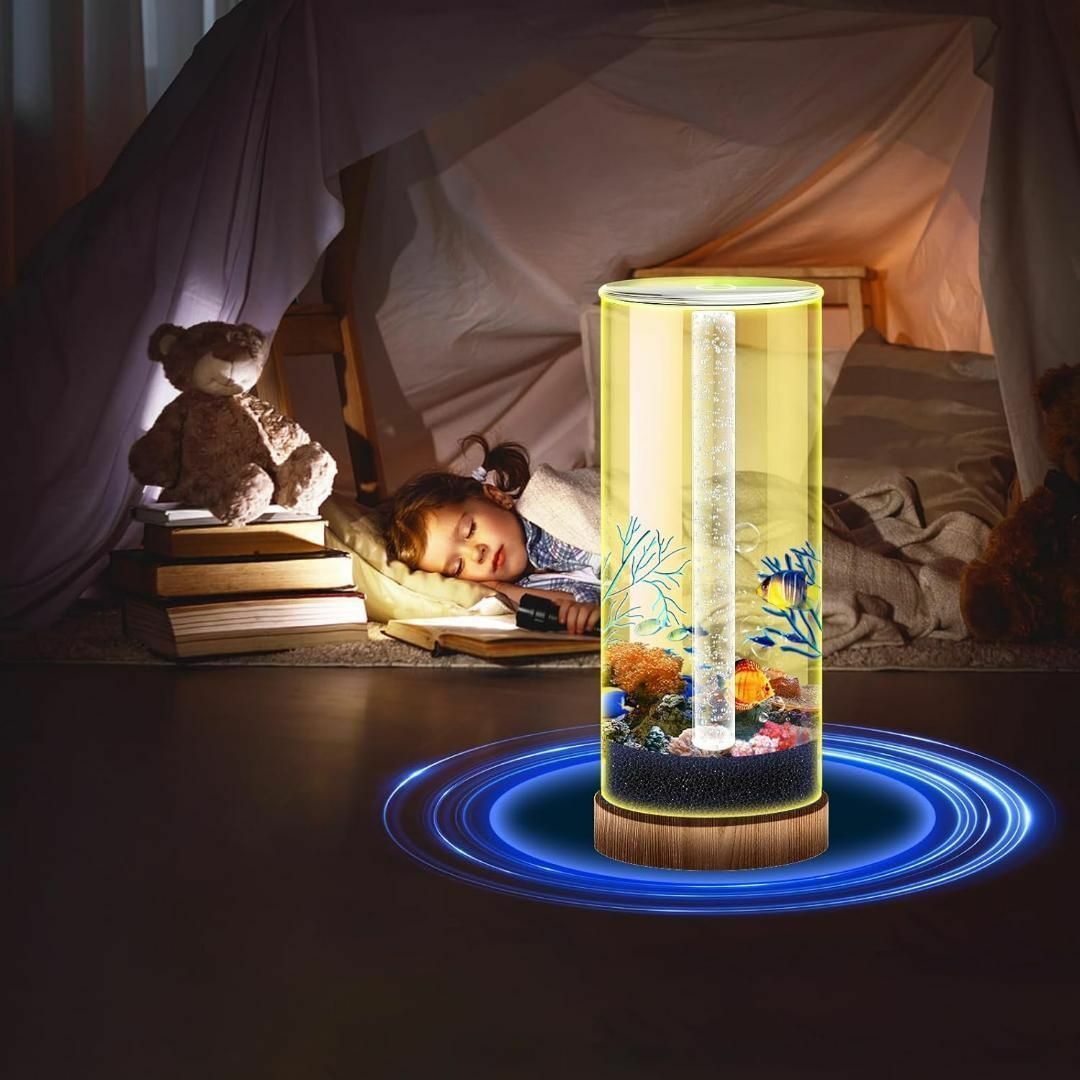 自動リサイクルシステム水槽 ミニアクアリウム 金魚鉢 卓上水槽  水槽 可愛い インテリア/住まい/日用品のライト/照明/LED(テーブルスタンド)の商品写真