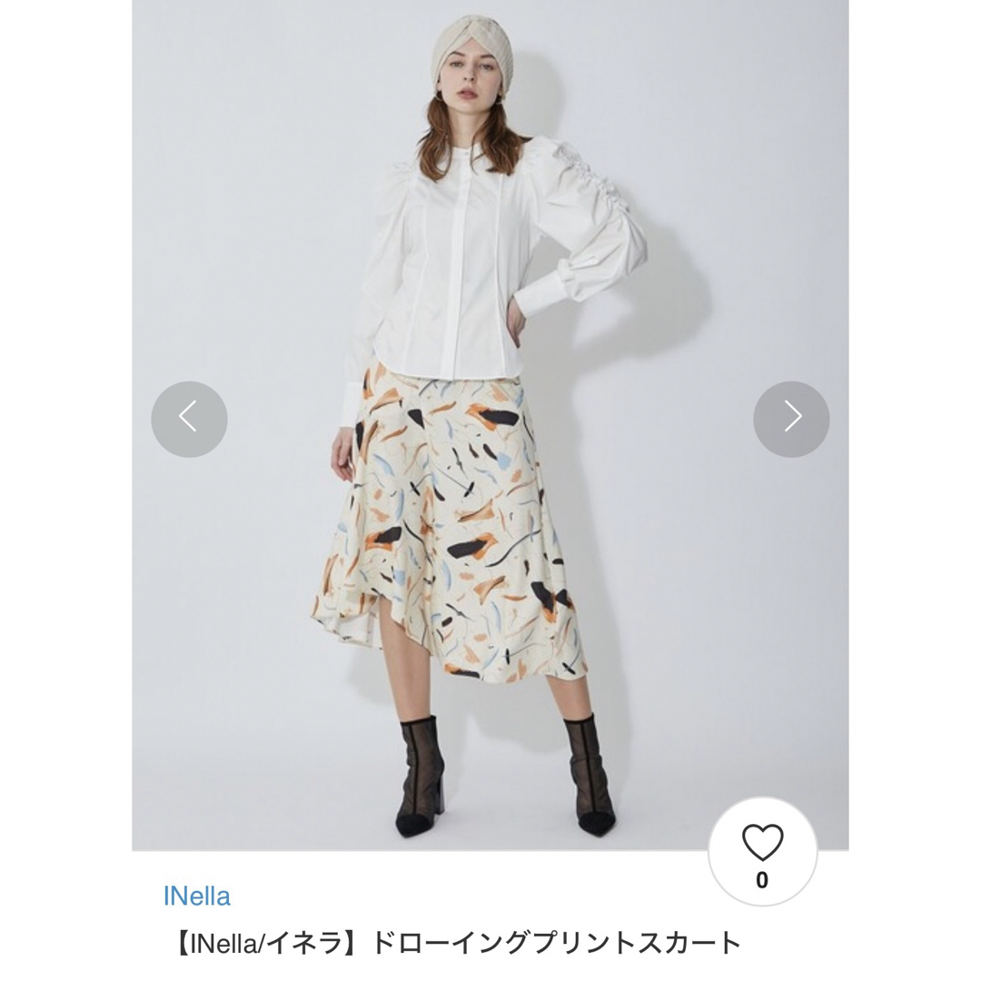 inellaドローイング　プリントスカート　新品