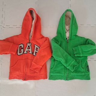 ギャップキッズ(GAP Kids)の[送料込] GAP キッズ 子供服 パーカー 裏起毛 グリーン オレンジ(ジャケット/上着)