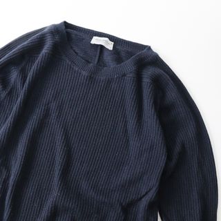 ジョンスメドレー(JOHN SMEDLEY)のジョンスメドレー JOHN SMEDLEY ウール リブニットプルオーバー XS/ネイビー トップス【2400013667876】(ニット/セーター)