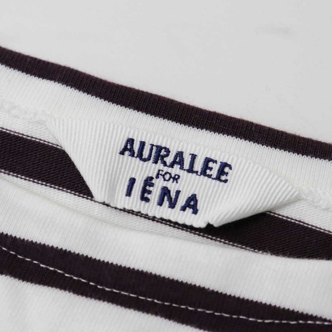 IENA(イエナ)の2021SS オーラリー X イエナ AURALEE IENA 別注バスクワイドカットソー 1/ホワイト×ブラウン ボーダー Tシャツ【2400013682275】 レディースのトップス(カットソー(長袖/七分))の商品写真