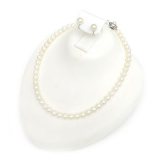 タサキ(TASAKI)のタサキ アコヤ パール ネックレス イヤリング セット UR0751480,E E750 ネックレス S (シルバー) イヤリング Pt900 レディース TASAKI 【中古】 【ジュエリー】(ネックレス)