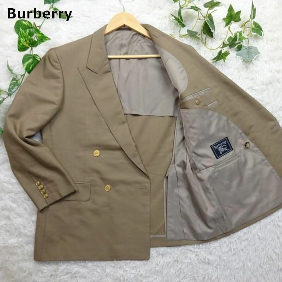 BURBERRY - バーバリー モヘア混 ダブルテーラードジャケット 金ボタン