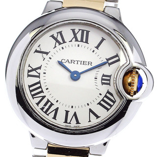 カルティエ(Cartier)のカルティエ CARTIER W69007Z3 バロンブルー SM YGコンビ クォーツ レディース _791772(腕時計)