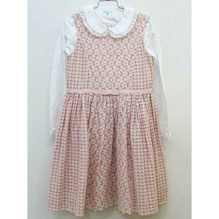 トッカバンビーニ(TOCCA BAMBINI)の【新入荷!】▼トッカ/TOCCA BAMBINI▼130cm ブラウス＆JSKセット/ジャンパースカート ピンク×白 フォーマル 入学式 卒園式 結婚式 冠婚葬祭 発表会 謝恩会 【中古】子供服 キッズ kids 女の子 fml 401042(ワンピース)