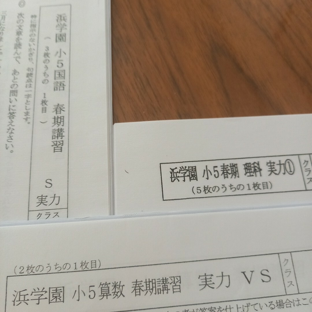 本日のみ値下げ❕【最新版】無記入　浜学園　小５　春期講習 エンタメ/ホビーの本(語学/参考書)の商品写真