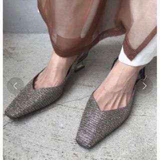 アメリヴィンテージ(Ameri VINTAGE)のGLITTER BALLERINA PUMPS Mサイズ(ハイヒール/パンプス)