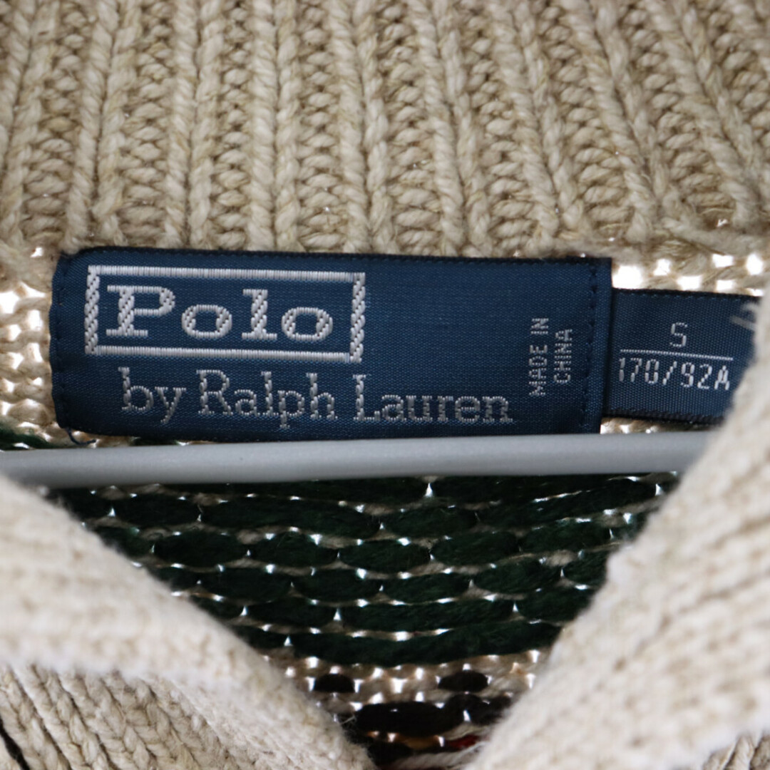 POLO RALPH LAUREN(ポロラルフローレン)のPOLO RALPH LAUREN ポロラルフローレン ノルディック柄ハーフボタンハンドニット長袖セーター ベージュ メンズのトップス(ニット/セーター)の商品写真