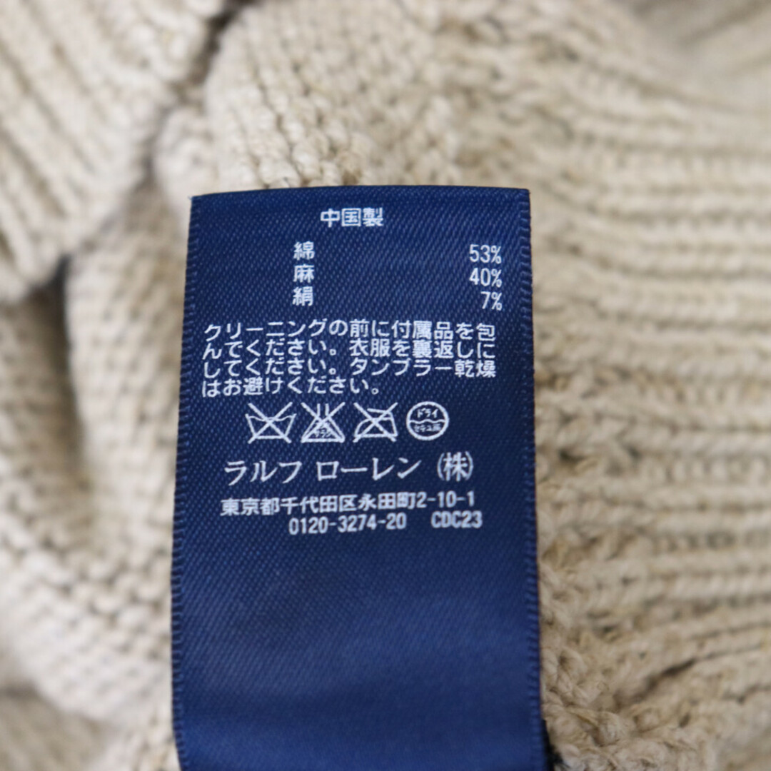 POLO RALPH LAUREN(ポロラルフローレン)のPOLO RALPH LAUREN ポロラルフローレン ノルディック柄ハーフボタンハンドニット長袖セーター ベージュ メンズのトップス(ニット/セーター)の商品写真