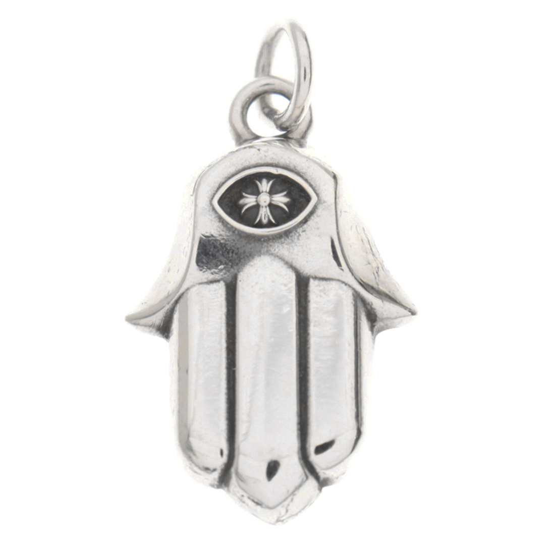 23ミリ横幅CHROME HEARTS クロムハーツ CHARM HAMSA HAND ハムサハンド ペンダント トップ シルバー 【国内購入レシート付】