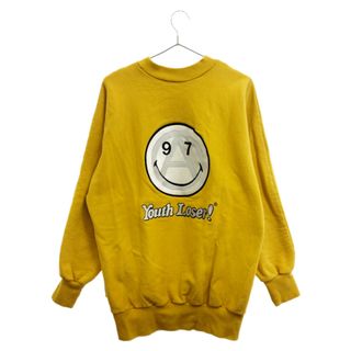 VERDY ベルディ 21SS×Youth Loser 1997 ANARCHY SMILE SWEAT スマイル バックロゴ刺繍モックネックスウェットトレーナー イエロー(スウェット)