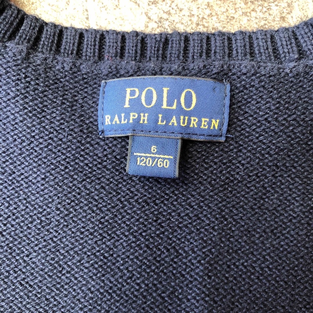 POLO RALPH LAUREN(ポロラルフローレン)の美品 ポロ ラルフローレン ドッグ ニット セーター キッズ 120cm キッズ/ベビー/マタニティのキッズ服女の子用(90cm~)(ニット)の商品写真