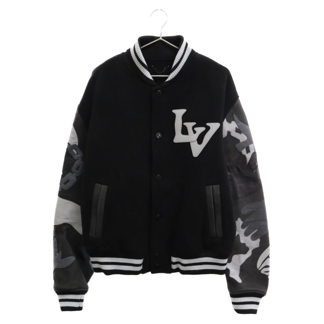 LOUIS VUITTON(ルイヴィトン)のLOUIS VUITTON ルイヴィトン 20AW Chain Camo Varsity Jacket LVチェーンカモレザー バーシティジャケット スタジャン ウール HJL34EJNU 54 メンズのジャケット/アウター(スタジャン)の商品写真