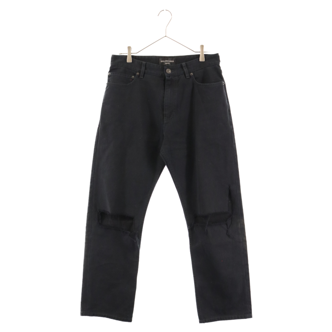 Balenciaga(バレンシアガ)のBALENCIAGA バレンシアガ Rips Loose Fit Jeans 745149 TNW11 ニークラッシュ デニムパンツ ジーパン ブラック メンズのパンツ(デニム/ジーンズ)の商品写真