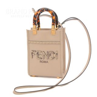 フェンディ(FENDI)のフェンディ サンシャイン ショッパー ミニバッグ レザー/パイソン ベージュ 8(ショルダーバッグ)