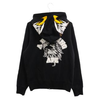 アベイシングエイプ(A BATHING APE)のA BATHING APE アベイシングエイプ EAGLE FULL ZIP HOODIE 刺繍 フルジップアップパーカー フーディー 001ZPG201020X ブラック(パーカー)