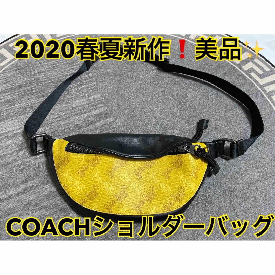 COACH(コーチ)の2020春夏新作COACHショルダーバッグ黄色ウエストポーチ馬車柄 メンズのバッグ(メッセンジャーバッグ)の商品写真