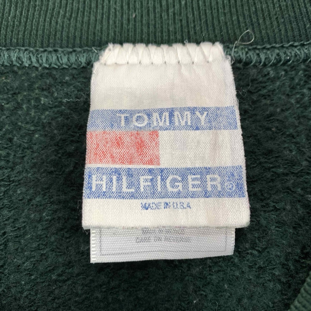 TOMMY HILFIGER(トミーヒルフィガー)の【希少】トミーヒルフィガー　80s　USA製　刺繍センターロゴ　緑　スウェット メンズのトップス(スウェット)の商品写真