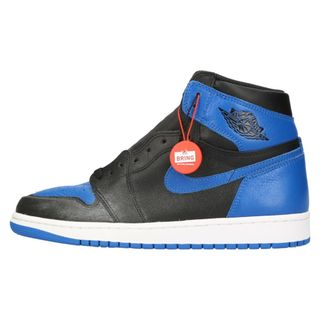 ナイキ(NIKE)のNIKE ナイキ AIR JORDAN 1 RETRO HIGH OG ROYAL 555088-007 エアジョーダン1レトロハイオージーロイヤル ハイカットスニーカー US9.5/27.5cm ブラック/ブルー(スニーカー)