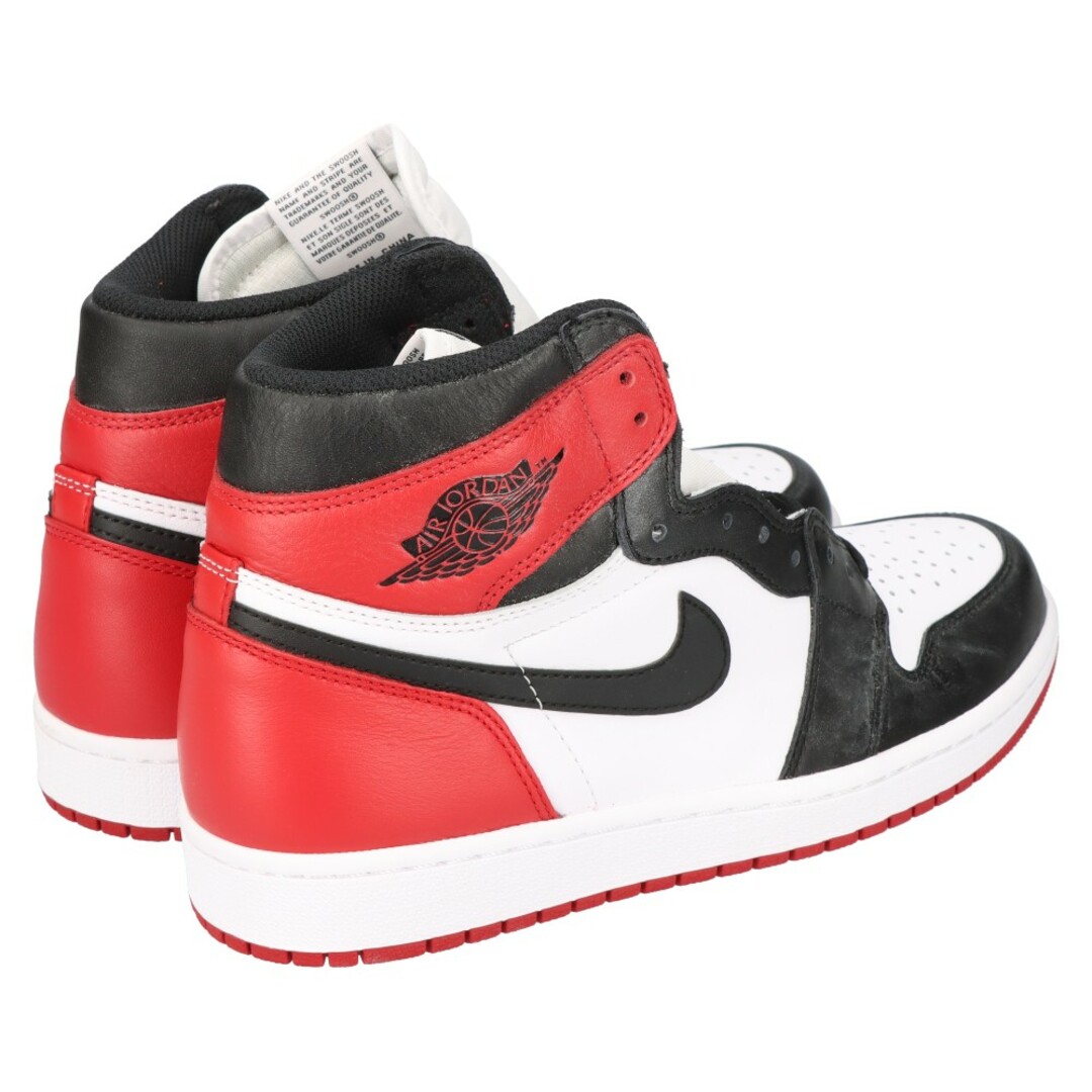 NIKE(ナイキ)のNIKE ナイキ AIR JORDAN1 RETRO HIGH OG BLACK TOE 555088-125 エアジョーダン1 ハイカットスニーカー ブラック/レッド つま黒 US9.5/27.5cm メンズの靴/シューズ(スニーカー)の商品写真