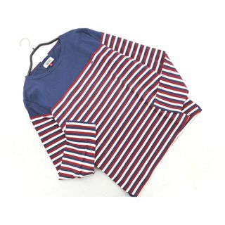 トミーヒルフィガー(TOMMY HILFIGER)のTOMMY HILFIGER トミーヒルフィガー ボーダー 長袖 カットソー sizeL/赤ｘ紺 ◇■ メンズ(Tシャツ/カットソー(七分/長袖))