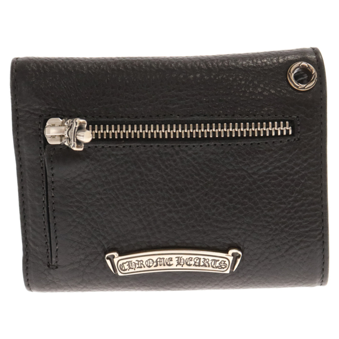 Chrome Hearts(クロムハーツ)のCHROME HEARTS クロムハーツ WAVE MINI/ウェーブミニ クロスボールボタンレザーウォレット財布 メンズのファッション小物(折り財布)の商品写真