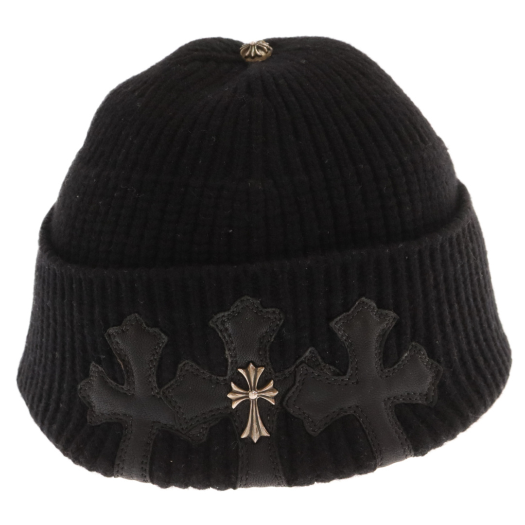 CHROME HEARTS クロムハーツ BEANIE BAIT & TACKLE セメタリー クロスパッチ ビーニーニットキャップ ブラック175センチ横幅