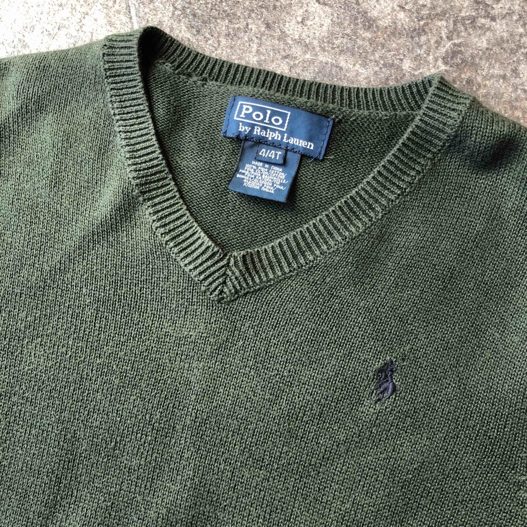 POLO RALPH LAUREN(ポロラルフローレン)のポロ ラルフローレン キッズ ロゴ 刺繍 ニット セーター ユニセックス キッズ/ベビー/マタニティのキッズ服男の子用(90cm~)(ニット)の商品写真