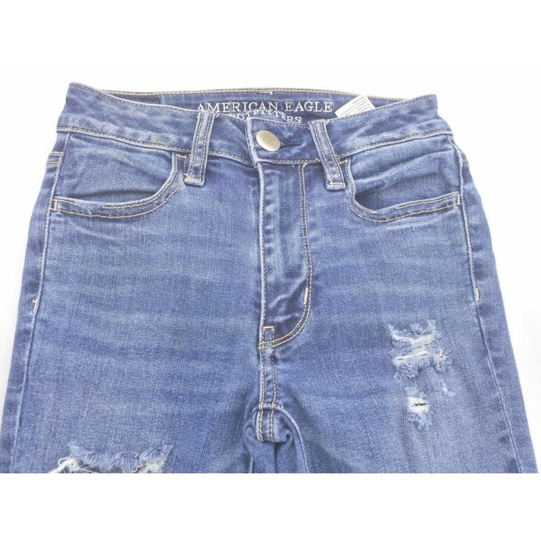 American Eagle(アメリカンイーグル)のAMERICAN EAGLE アメリカンイーグル ストレッチ ダメージ デニムパンツ size30/青 ■■ レディース レディースのパンツ(デニム/ジーンズ)の商品写真