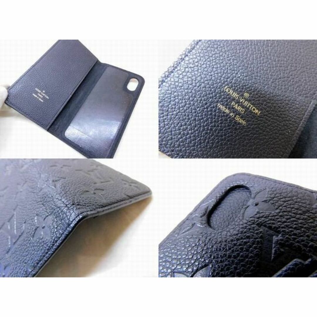 美品 ヴィトン アイフォンケース ■ M63586 IPHONE 10 10S フォリオ アンプラント ノワール iPhoneケース 携帯 Louis  Vuitton □5L