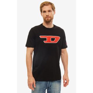 ディーゼル(DIESEL)のDIESEL Tシャツ M 00SY7A 0CATJ Dロゴ プリント ブラック(Tシャツ/カットソー(半袖/袖なし))