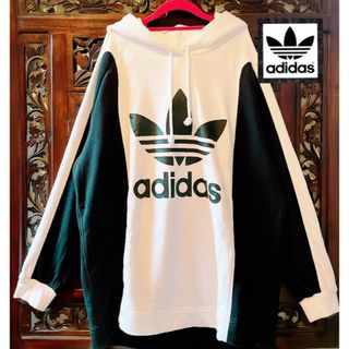 アディダス(adidas)のアディダス バイカラー ビッグロゴ トレーナー スウェット パーカー ジャージ(パーカー)