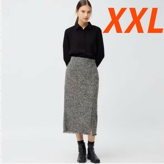 ジーユー(GU)のXXL 　ブラック　ツイーディミディスカート　ユニクロ　ZARA H&M(ロングスカート)