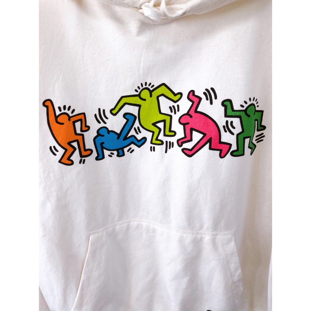 KEITH HARING(キースヘリング)のKeith Haring　キース・ヘリング　パーカー　S　アイボリー　USA古着 メンズのトップス(パーカー)の商品写真