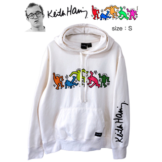 KEITH HARING - Keith Haring　キース・ヘリング　パーカー　S　アイボリー　USA古着