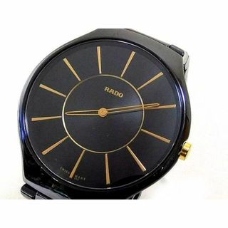 ラドー(RADO)の3F 訳あり ラドー 時計 ■ 140.0741.3 トゥルーシンライン HIGH-TECH セラミック ブラック クォーツ メンズ 腕時計 RADO □5K5L(腕時計(アナログ))