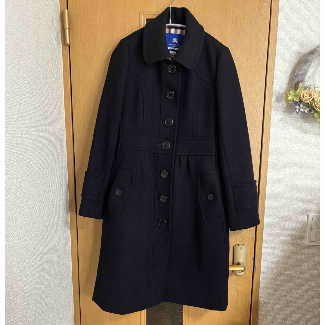 BURBERRY BLUE LABEL(バーバリーブルーレーベル)のバーバリー ウールコート フォックスファー レディースのジャケット/アウター(ロングコート)の商品写真