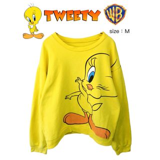 Tweety　トゥイーティー　スウェット　M　黄色　USA古着(スウェット)