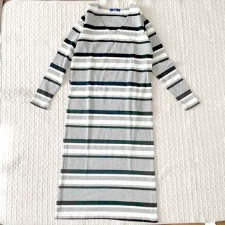 アズールバイマウジー(AZUL by moussy)の【SALE】マタニティロングワンピース　授乳服　授乳口付　ニットワンピ　M 冬服(マタニティワンピース)