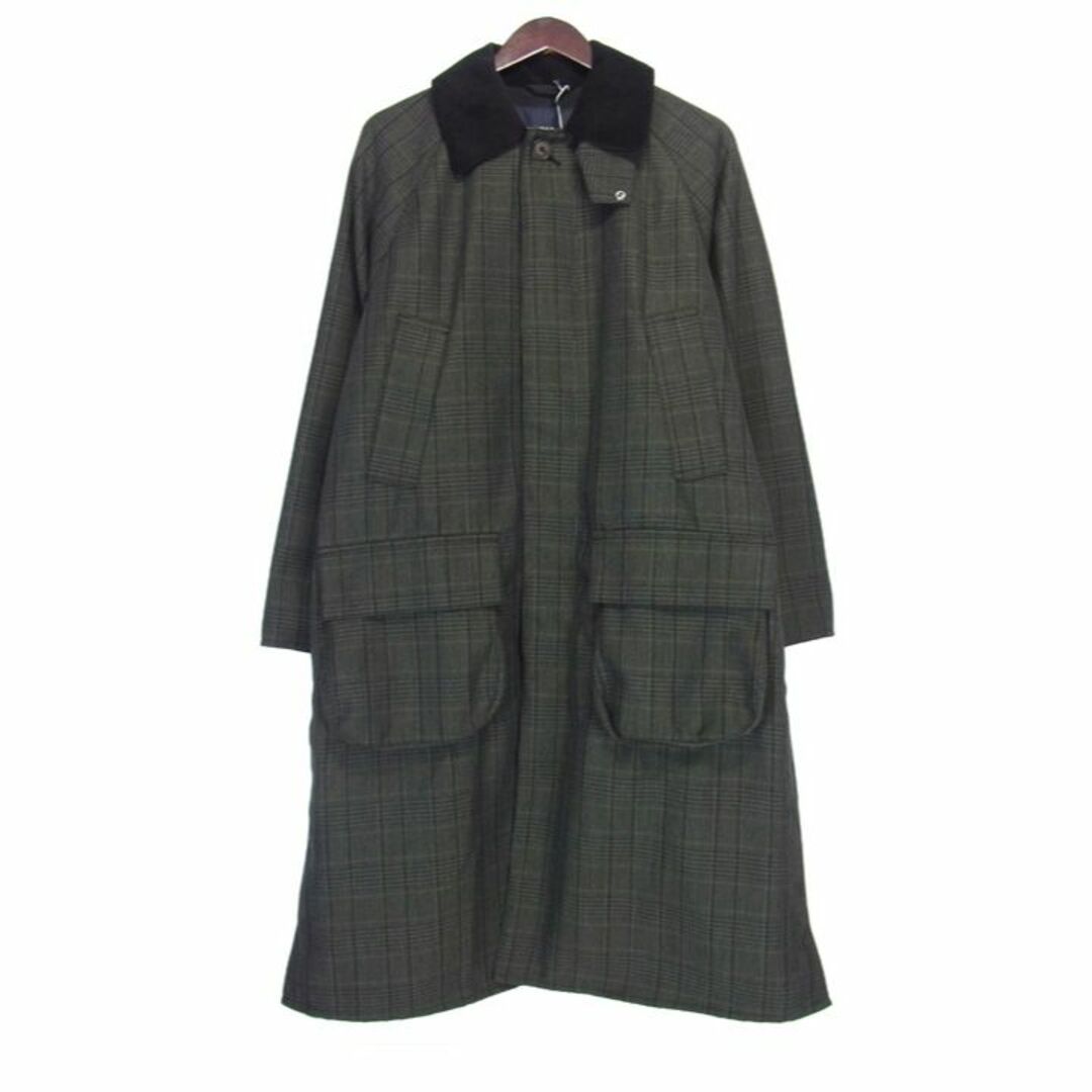 ジョン パートリッジ JOHN PARTRIDGE ■ 【 BALMACAAN COAT A3038FC 107 】 バルマカーン チェック コート 31047ブラック×ダークカーキサイズ