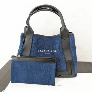 バレンシアガ(Balenciaga)のバレンシアガ トートバッグ ネイビー スモール カバス Sサイズデニムキャンバス(ハンドバッグ)