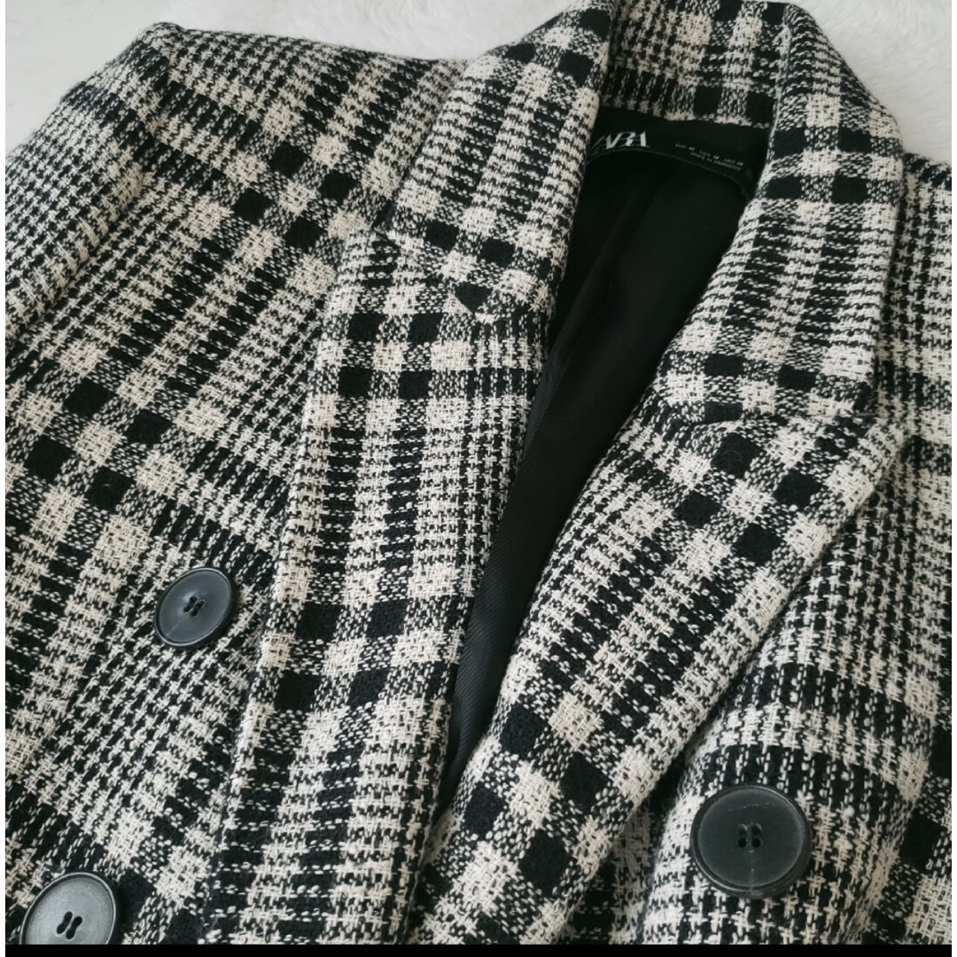 ZARA - 美品 ZARAダブルテーラードジャケットチェック柄Mサイズ ZARA - 美品 ZARAダブルテーラードジャケットチェック柄Mサイズ