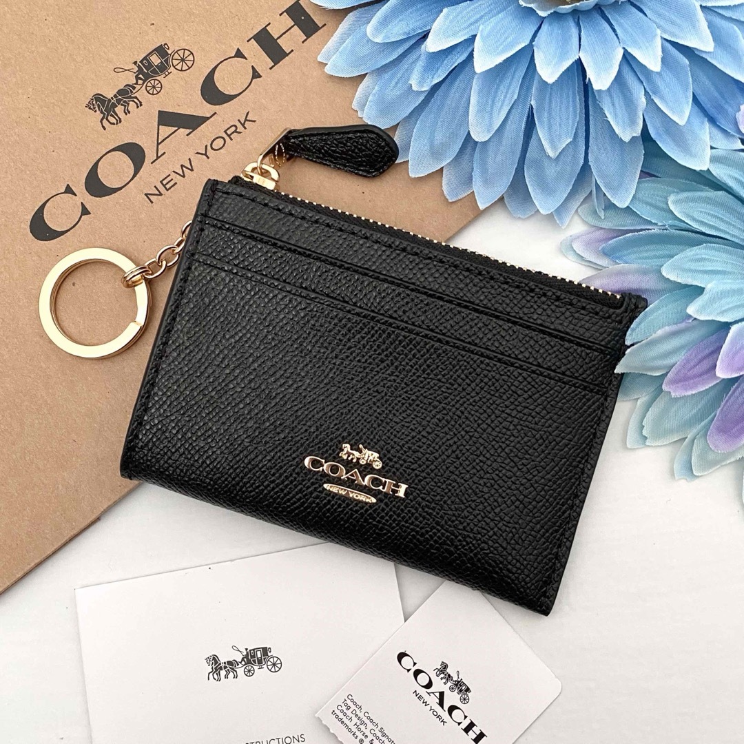 新品☆COACH コインケース　メンズ ブラック レザー コインケース メンズのファッション小物(コインケース/小銭入れ)の商品写真